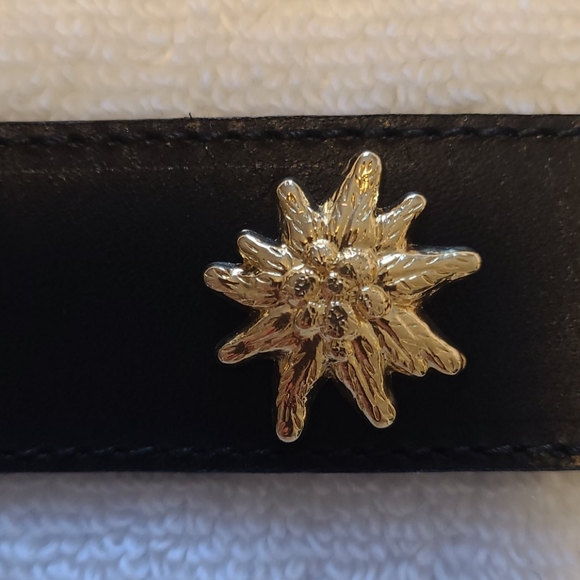 Frank Remmert Designer leather belt whimsical brass hardware - Picture 8 of 10